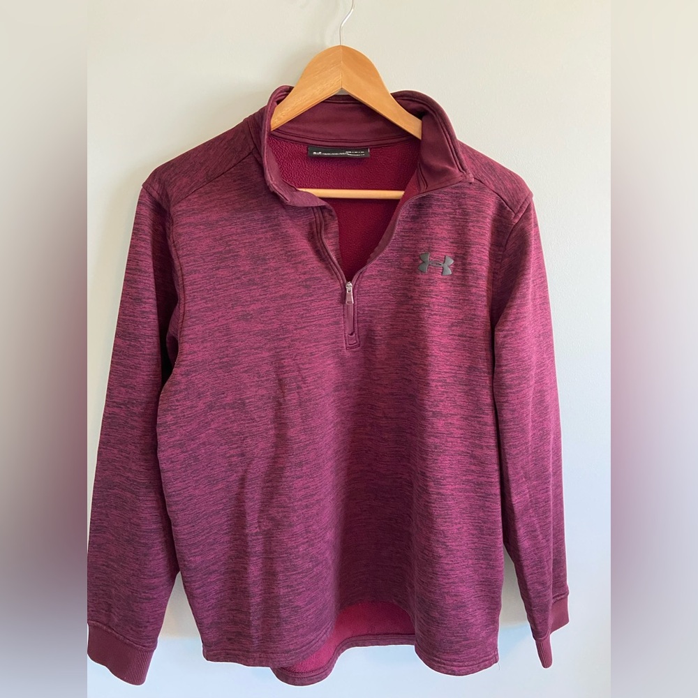 Under Armour Burgundy Heathered Cold Gear Half zip jacket